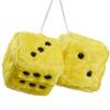 JSCARLIFE Fuzzy Plush Dice 2.95, Retro Square Plush Hanging Mirror Fuzzy Dices for Car Interior Ornament Decoration (Yellow) view 1