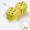 JSCARLIFE Fuzzy Plush Dice 2.95, Retro Square Plush Hanging Mirror Fuzzy Dices for Car Interior Ornament Decoration (Yellow) view 2