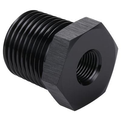 Podavelle 1/2 NPT Male to 1/8 NPT Female Bushing Reducer Adapter Fitting Aluminum Black
