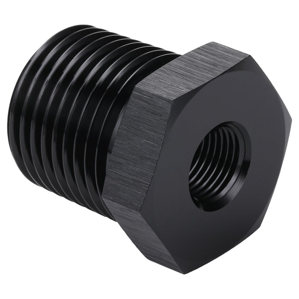 Podavelle 1/2 NPT Male to 1/8 NPT Female Bushing Reducer Adapter Fitting Aluminum Black