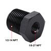 Podavelle 1/2 NPT Male to 1/8 NPT Female Bushing Reducer Adapter Fitting Aluminum Black view 2