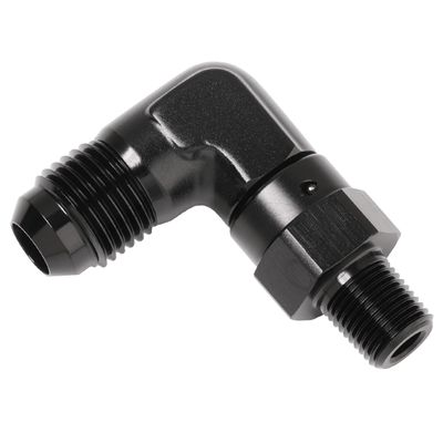 Podavelle 6AN Male Flare to 1/8 NPT Pipe Swivel 90 Degree Fitting Adapter Connector Aluminum Black