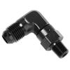 Podavelle 6AN Male Flare to 1/8 NPT Pipe Swivel 90 Degree Fitting Adapter Connector Aluminum Black view 1