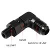 Podavelle 6AN Male Flare to 1/8 NPT Pipe Swivel 90 Degree Fitting Adapter Connector Aluminum Black view 2