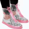 Galashield Rain Shoe Covers | Waterproof Shoe Covers for Men Women | Reusable Galoshes Overshoes (Clear/Pink, 4X-Large) view 3