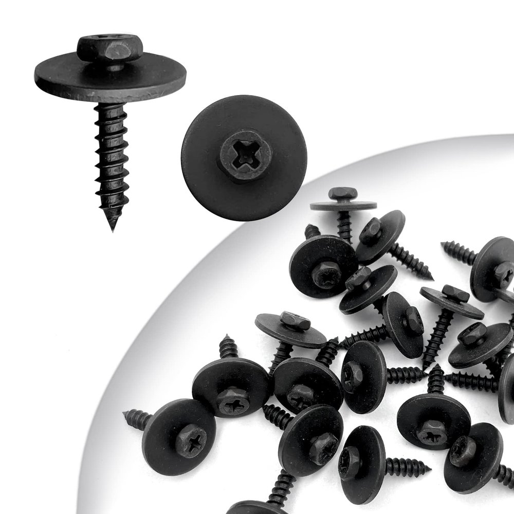 10Pcs Metal Black Car Screw Body Bumper Hood Retainer Clips A15100800ux0092