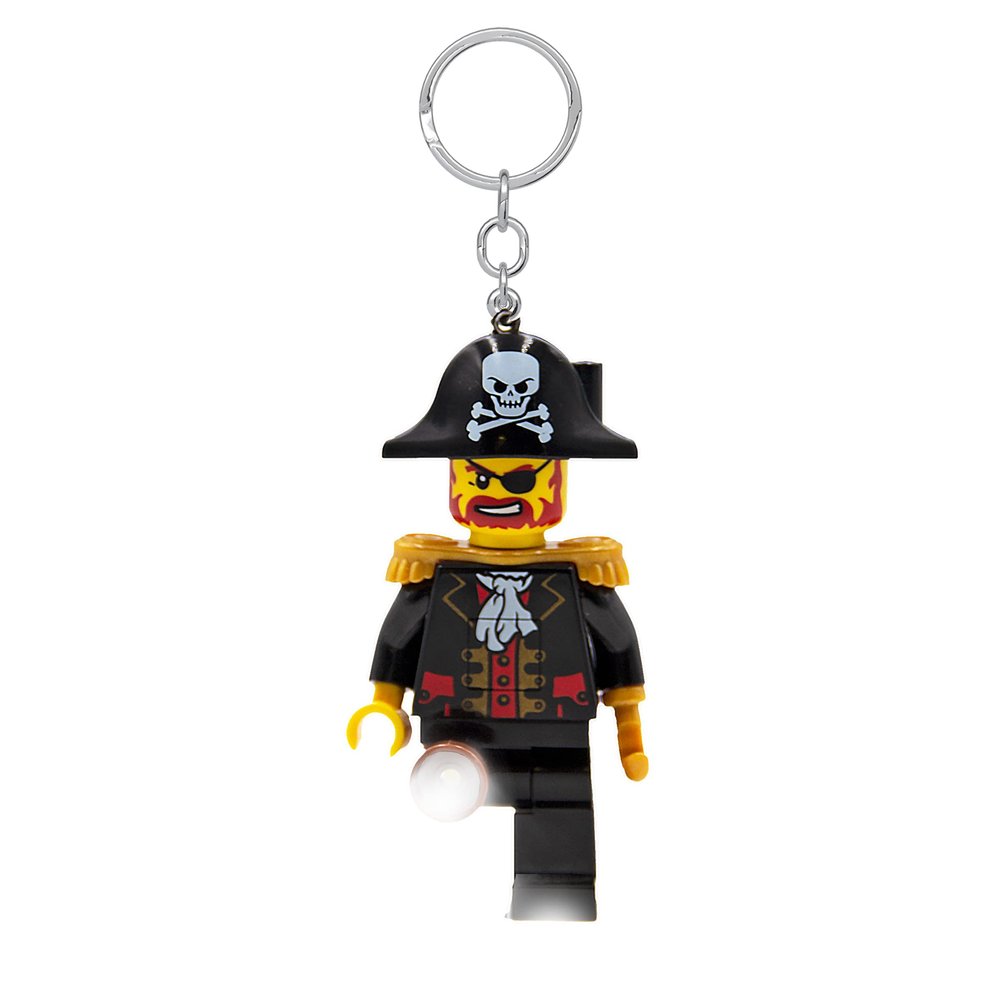 LEGO Minifigures Large 3 Inch Tall Keychain Light - Captain Brickbeard (KE23H), Bag charm with LED light