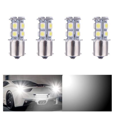 OtpOutopa Car Tail Light LED Bulbs 1156 BA15S 1141 1073 1095 1003 7506 Base 13SMD 5050 LED Replacement for Car Interior RV Camper Brake Turn Bulb Backup Lamp Parking Side Marker Lights (White,4PCS)
