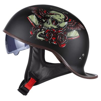 FVCNGP Motorcycle Helmet Scooter Helmet DOT Approved, Motorcycle Half Helmet, Has Passed Road Safety Tests