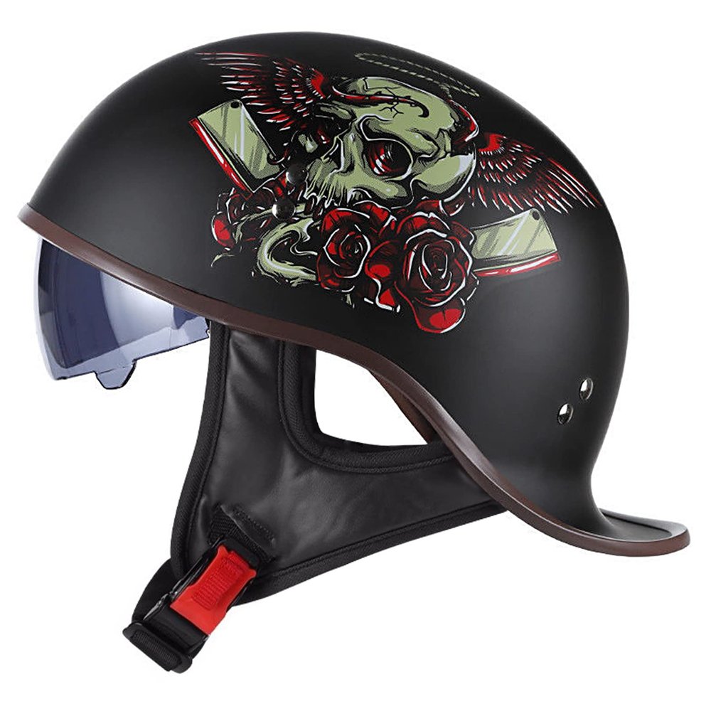 FVCNGP Motorcycle Helmet Scooter Helmet DOT Approved, Motorcycle Half Helmet, Has Passed Road Safety Tests