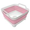 Collapsible Wash Basin 9L, Foldable Dish Tub with Drain Plug, Portable Collapsible Dish Basin, Camping Sink for Washing Dishes, Laundry & Kitchen Use (Pink) view 1