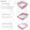 Collapsible Wash Basin 9L, Foldable Dish Tub with Drain Plug, Portable Collapsible Dish Basin, Camping Sink for Washing Dishes, Laundry & Kitchen Use (Pink) view 3