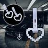 JDM TSURIKAWA White Masic Heart Ring Subway Train Bus Handle Strap Charm Drift 2PCS view 2