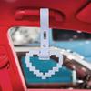 JDM TSURIKAWA White Masic Heart Ring Subway Train Bus Handle Strap Charm Drift 2PCS view 4