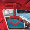 JDM TSURIKAWA Red Masic Heart Ring Subway Train Bus Handle Strap Charm Drift view 2