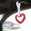 JDM TSURIKAWA White-Red Masic Heart Ring Subway Train Bus Handle Strap Charm Drift 2PCS view 4