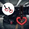 JDM TSURIKAWA Red Masic Heart Ring Subway Train Bus Handle Strap Charm Drift 2PCS view 2