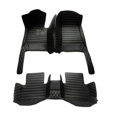 IMEISH Diamond Personalized Car Floor Mats for BMW 3 Series 4 Series 5 Series 7 Series 8 Series M3 2005-2021 All Weather Leather Waterproof Floor Mats (Black Stitching)