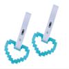 JDM TSURIKAWA Blue Glow in the Dark Masic Heart Ring Subway Train Bus Handle Strap Charm Drift 2Pcs view 1