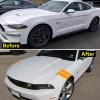 x xotic tech 4X Yellow 21.22" x 3.54" Wrinkle-Free Hood Hash Mark Front Fender Racing Rally Double Stripes Sticker Vinyl view 4