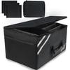 WOLT Car Trunk Organizer with Lid, Collapsible Multi Compartment SUV Organizer with Non-Slip Base Adjustable Straps, Durable Car Organizer and Storage for SUV, Sedan, Truck (Black) view 1