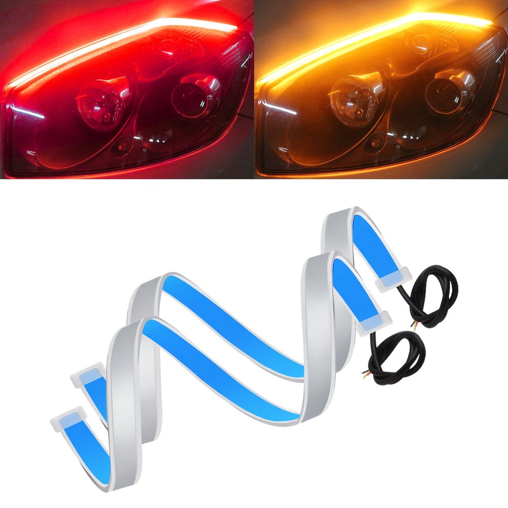 Qasim 12 Inch LED Strip Red Amber Daytime Running Tail Light
