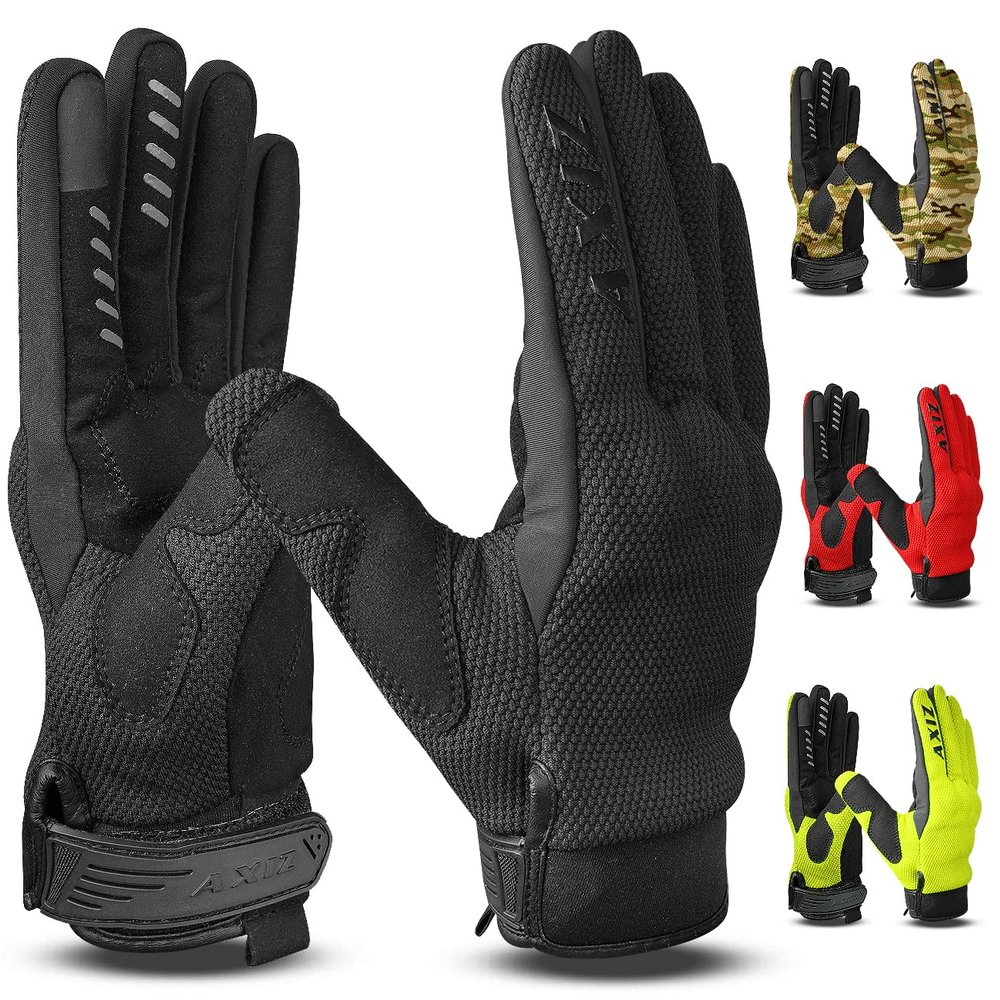 AXIZ Motorcycle Gloves for Men & Women, Protected Touchscreen Motorbike Driving Riding Cycling Gloves for MTB BMX Motocross Racing Biker Multipurpose Tactical Gloves