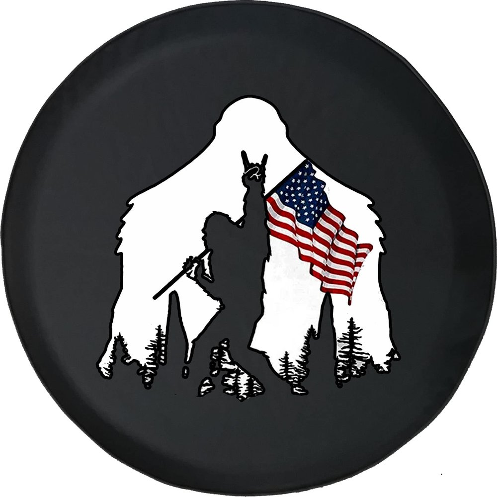 Bigfoot Rockstar American Flag Car Spare Tire Covers Size 32