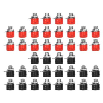 TenNuoDa 20 Pairs 4mm Red Black Banana Socket Plug Jack Connector, Banana Type Panel Cross Connector Terminal Electrical Test Accessories, for Ships, RV, Trucks