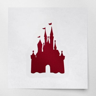 Decal Stickers of Castle (Burgundy) (Set of 2) Premium Waterproof Vinyl Decal Stickers for Laptop Smartphone Car Dirt Bike Wall Room Mason Jar Bathtub Door Skateboard Console - ANDstice75256RE