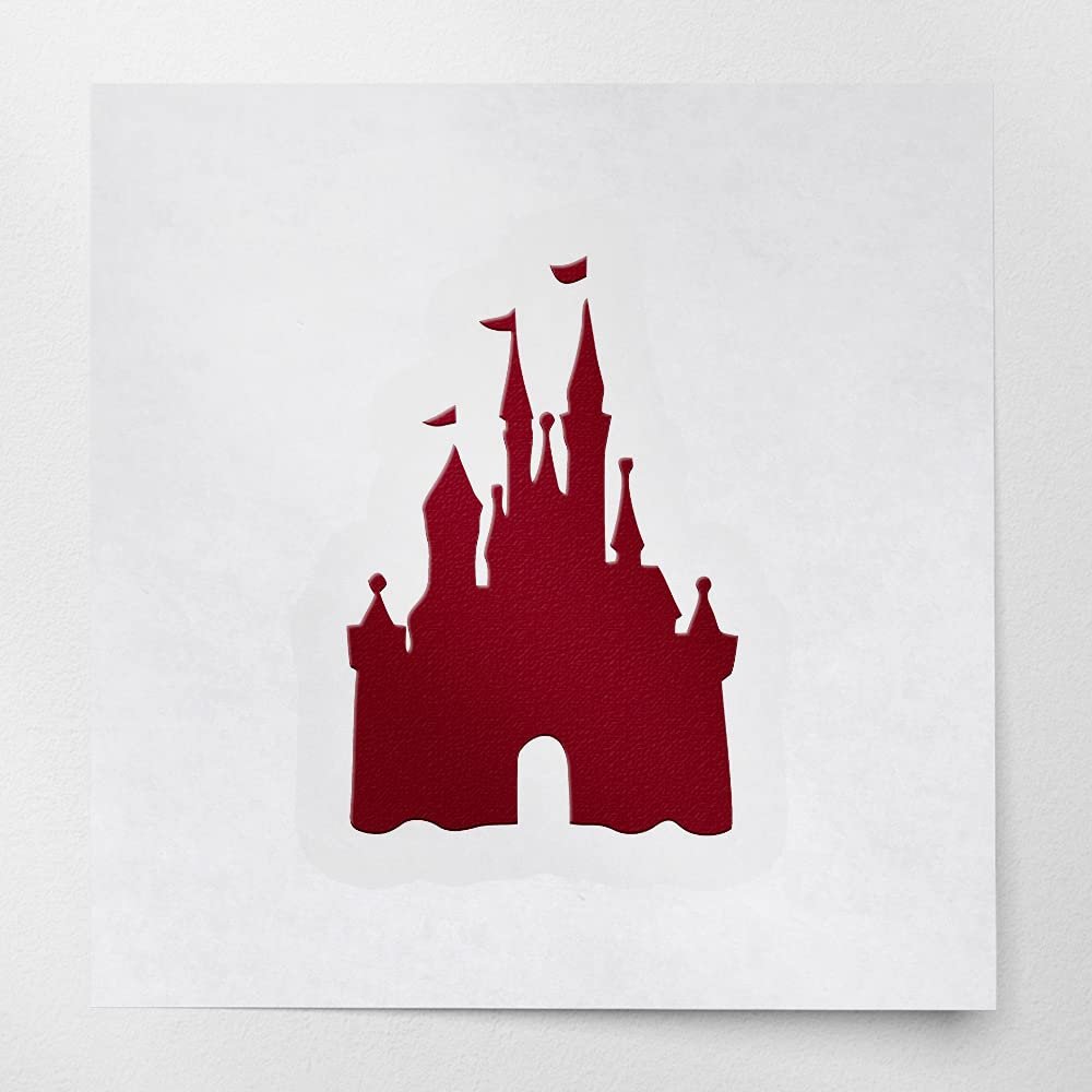 Decal Stickers of Castle (Burgundy) (Set of 2) Premium Waterproof Vinyl Decal Stickers for Laptop Smartphone Car Dirt Bike Wall Room Mason Jar Bathtub Door Skateboard Console - ANDstice75256RE