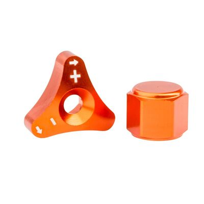 TUSK Billet WP Fork Adjuster Knobs Orange for Husqvarna FC 450 Rockstar Edition 2018-2022