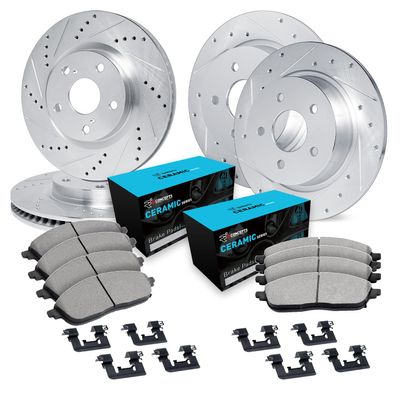 R1 Concepts Front and Rear Brake Kit Fits 2017-2020 Ford Fusion