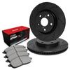 R1 Concepts Rear Brake Kit Fits 2011-2014 Porsche Cayenne| Optimum Oep Brake Pads and Drilled Slotted Brake Rotors| 14.1" Rear Rotor view 1