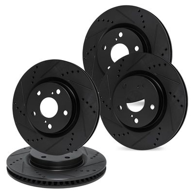 R1 Concepts Front and Rear Brake Rotors Fits 2014 Cadillac CTS