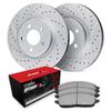 R1 Concepts Front Brake Kit Fits 2011-2014 Porsche Cayenne| Optimum Oep Brake Pads and Drilled Slotted Brake Rotors| 14.0" Front Rotor view 1