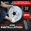 R1 Concepts Front Brake Kit Fits 2011-2014 Porsche Cayenne| Optimum Oep Brake Pads and Drilled Slotted Brake Rotors| 14.0" Front Rotor view 3