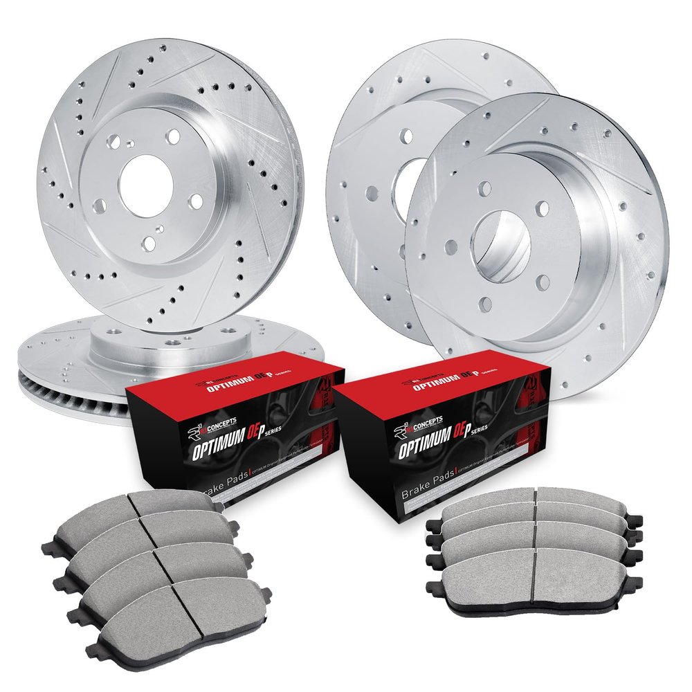 R1 Concepts Front and Rear Brake Kit Fits 2003-2011 Lincoln Town Car