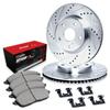 R1 Concepts Rear Brake Kit Fits 2011-2014 Porsche Cayenne| Optimum Oep Pads, Drilled Slotted Rotors| Hardware| 13.0" Rear Rotor view 1