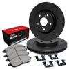 R1 Concepts Rear Brake Kit Fits 2011-2014 Porsche Cayenne| Optimum Oep Pads, Drilled Slotted Rotors| Hardware| 14.1" Rear Rotor view 1