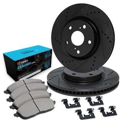R1 Concepts Rear Brake Kit Fits 2016-2024 Jaguar XF; 2017-2020 Jaguar XE