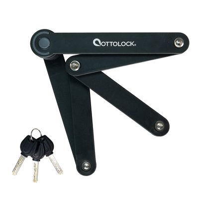OTTOLOCK SIDEKICK Folding Lock - Heavy Duty Anti Theft Bicycle Lock With Key And Mount, Silicone-Coated, Electric Bike Accessories