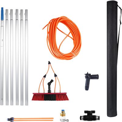 Water Fed Pole Kit,Water Fed Brush Window Cleaning Tool Kit, Window Cleaning Pole Rinse Bar Brush Window Washer Combo Window Washing Equipment For Car Indoor Outdoor High Windows (Size : 35FT/10.8M)