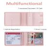 Mymazn Car Registration & Insurance Holder - PU Leather Document Holder with Magnetic Closure for Driver's License & Essential Papers, Pink view 2