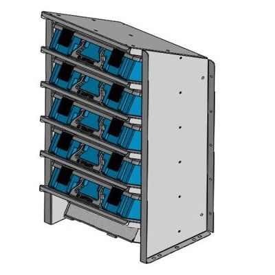 Adrian Steel 57195, 5-Case Holder w/Cases, Blue, Gray