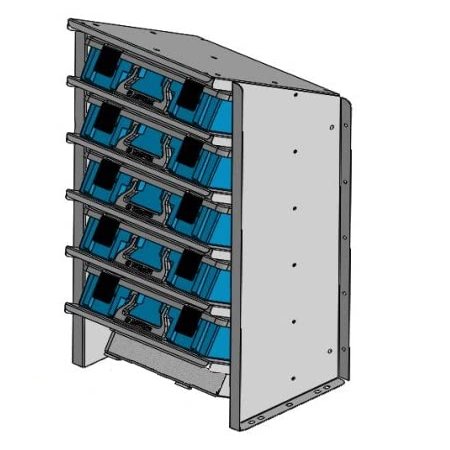 Adrian Steel 57195, 5-Case Holder w/Cases, Blue, Gray