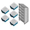 Adrian Steel 57195, 5-Case Holder w/Cases, Blue, Gray view 2