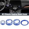 X AUTOHAUX 4pcs Air Conditioner Knob Ring Covers Volume Knob Control Knob Start Stop Push Button for Honda CRV 2017 2018 2019 2020 2021 Blue view 2