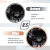 X AUTOHAUX 4pcs Air Conditioner Knob Ring Covers Volume Knob Control Knob Start Stop Push Button for Honda CRV 2017 2018 2019 2020 2021 Blue view 3