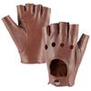 MGGMOKAY Mens Fingerless Leather Driving Gloves Half Finger Motorcycle Sheepskin Unlined Gloves Punk,Saddle,M view 1